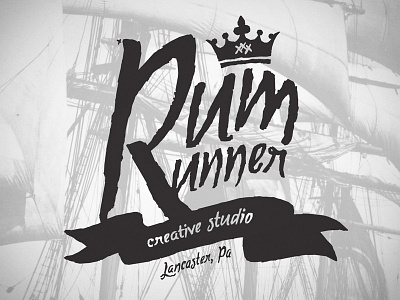 RumRunner Creative Logo boat crown lancaster logo pirate rum runner sail ship x
