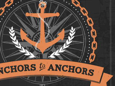 Anchors to Anchors Album Cover album anchor banner branch chain compass cover leaf map nautical ribbon rope