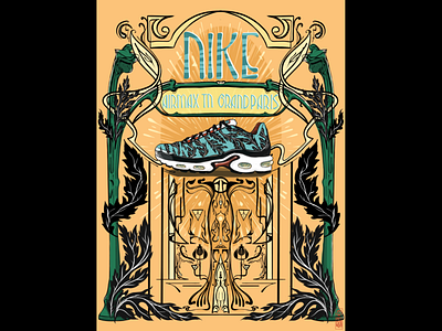 GRAND PARIS NIKE AIR MAX TN artdeco background design branding design design illustration graphic illustration klimt logo metro nike air max paris redesign subway