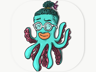 brOctopus brother design illustration dreadlocks glasses graphic illustration illustration logo octopus vector