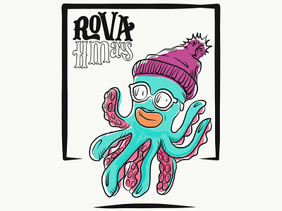 Rovahmay beanie branding design design illustration graphic illustration octopus tshirt tshirtdesign