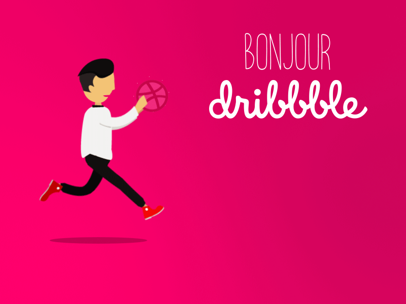 Bonjour Dribbble animation bonjour debut dribbble first hello motion