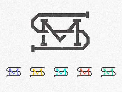 Monogram block color edge logo m monogram rebrand s texture varient vector