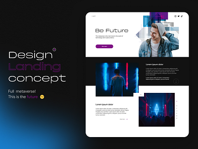 Concept Landing Page (Metaverse) design figma homepage landing landingmeta logo purple purplewebsite ui user ux uxui web webdesign website