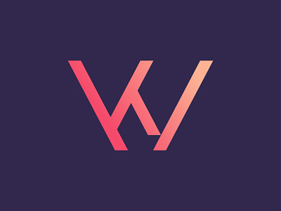 K, W - Alphabet logo design