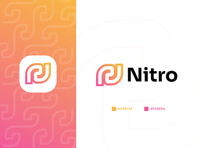 Nitro Logo | Modern minimal colorful monogram logo | N Logomark