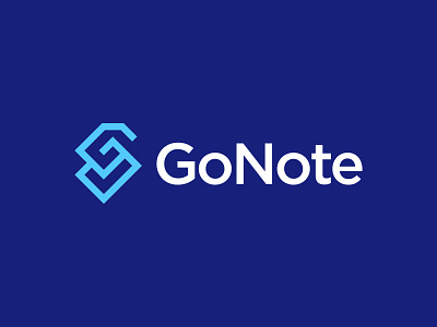 GoNote - Logo Design abstract ai blue bootstrap branding go inpetor lettering logodesigner modern logo monogram note logo notepad notes notes icon simple logo startup typography vector wordmark