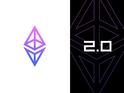 Ethereum 2.0 2.0 abstract bitcoin blockchain btc colorful connection crypto wallet cryptocurrency decentralized digital wallet erc20 eth2 ethereum ethereum 2.0 gradient new logo new trends nft typography