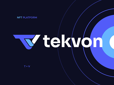 Tekvon logo for NFT platform bitcoin blockchain branding cryptoart currency decentralized defi digital eth finance icon logo project for nft logos nft nft platform rarible t token v wallet