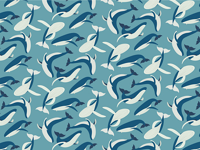 Whale Pattern animal flat nature ocean pattern sea whale