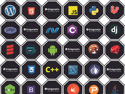 Technology Media wall background design media wall poster programming language vector