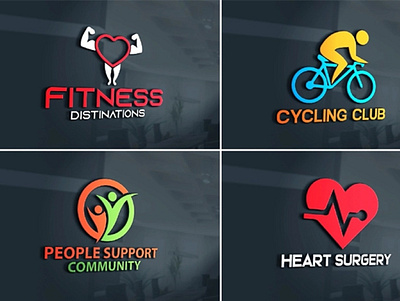 Flat Logos fitness flat health logo logodesign vector