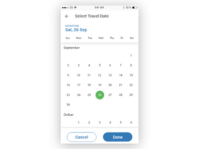 Flight Travel Date UI Design