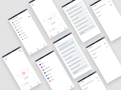 VPN Mobile UI/UX Design design dribbble illustrator minimal modern sketchapp ui ux ux design vector xd