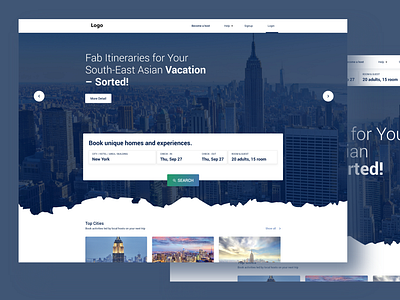 Free Minimal Travel web site landing page