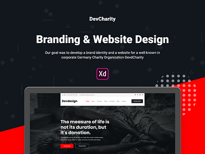 Free Dev Charity XD UI Template agency blog business clean corporate creative cryptocurrency devdesign download free freebie freebies landing page one page page builder