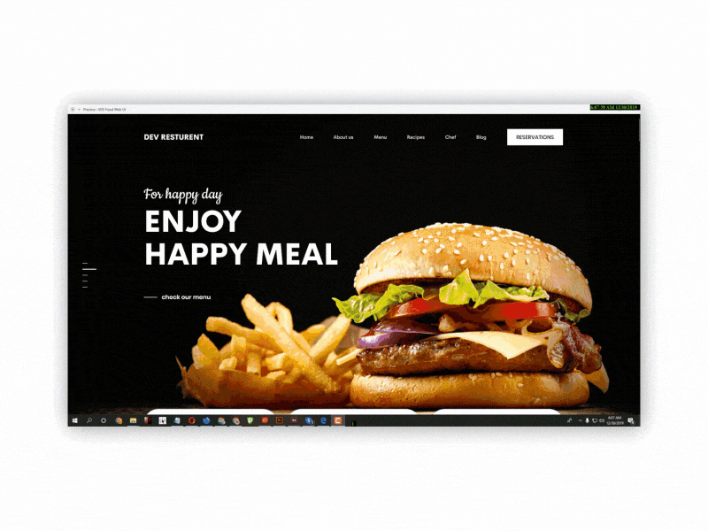 Dev Restaurant Web UI/UX Design Free Download