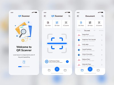 Scanner app branding design flat logo minimal ui ux