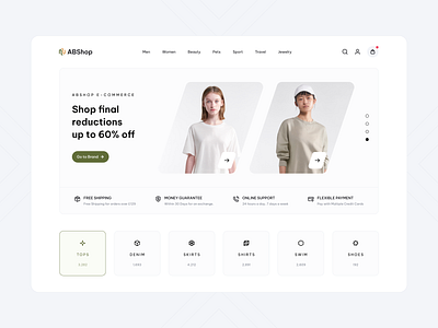 ABShop commerce design e commerce landing landingpage product shipping shoes shop ui