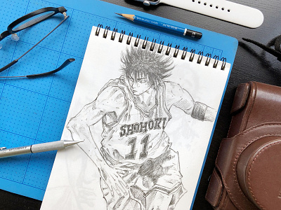 Pencil Sketch -- Slam Dunk 流川楓 pencil sketch slamdunk