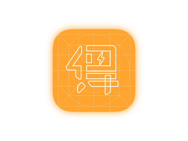 得到 app icon -- Remake 01 app face icon knowledge lightning orange