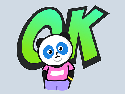 OK ( still working ) dudu line neon ok panda sticker trend
