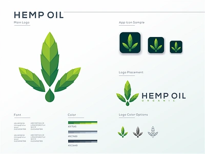 Hemp Oil app cannabis cbd flat hemp hemp oil logo marijuana oil typography ui ux vector weed