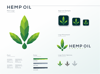 Hemp Oil app cannabis cbd flat hemp hemp oil logo marijuana oil typography ui ux vector weed