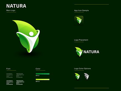 Natura app flat graphic design icon leadership leaf logo minimal nature organic ui ux