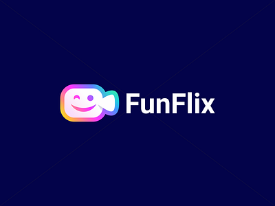 FunFlix app branding film flat fun icon logo minimal theater ui ux website
