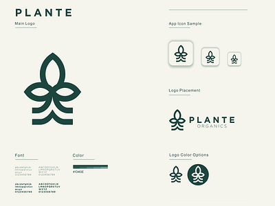 PLANTE app branding design flat graphic design icon illustration leaf logo plant ui ux