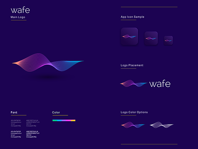Wafe app branding design flat graphic design icon logo sound soundwave ui ux wave