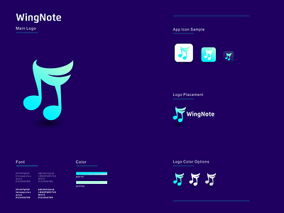 Wing Note app branding design flat graphic design icon illustration logo ui ux