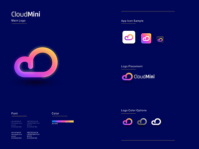 Cloud Mini app branding design flat icon illustration logo storage ui ux vector