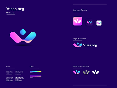 Visas.org app branding design flat icon illustration logo org ui ux v logo vector visas