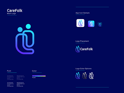 CareFolk app branding care connect design flat icon illustration logo people ui ux vector