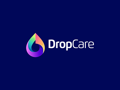 Drop Care app branding color logo design flat icon illustration logo ui ux vector water water drop