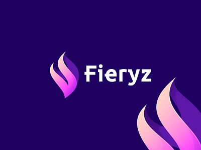 Fieryz 3d app branding design fire flame flat icon illustration logo ui ux vector