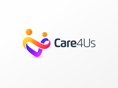 Care4Us app branding care design flat icon illustration infinity logo ui ux vector