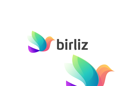 birliz app bird line bird logo birl collor branding design illustration logo vector