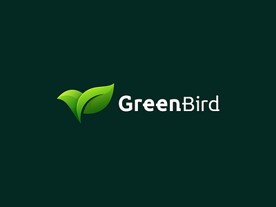 GreenBird app bird leaf bird natural branding design flat icon illustration leaf bird logo ui ux vector