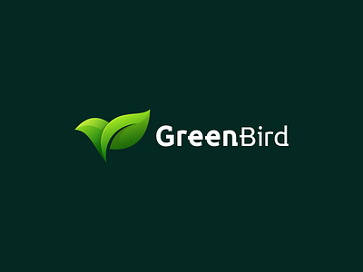 GreenBird branding design flat icon illustration leaf birl logo natural bird logo ux vector