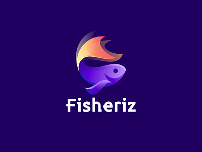 Fisheriz app branding design fish design fish logo icon illustration typography vector