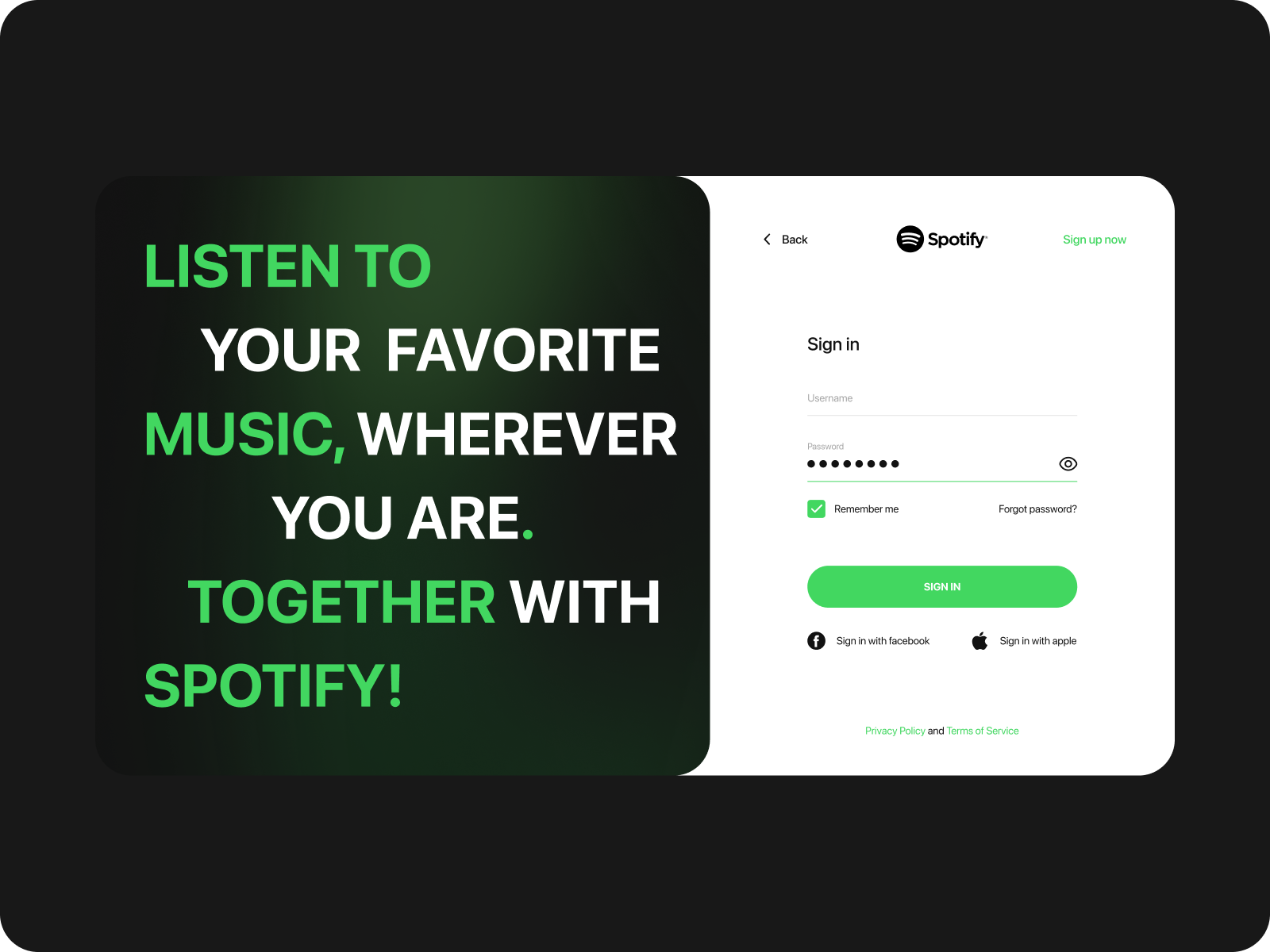 Spotify Sign In By Andrey Gordeev On Dribbble