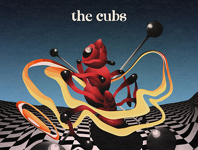 The Cubs fake indie band Album Art album art album artwork album cover design commercial commission design grainy grlpwr illustration logo