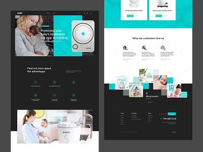 Baby Sanitizer Equipment Ecommerce Web Design Mockup