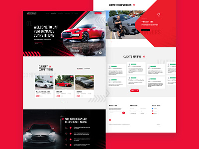 JAP Performance Car Competition Web Design design landin page ui ux web