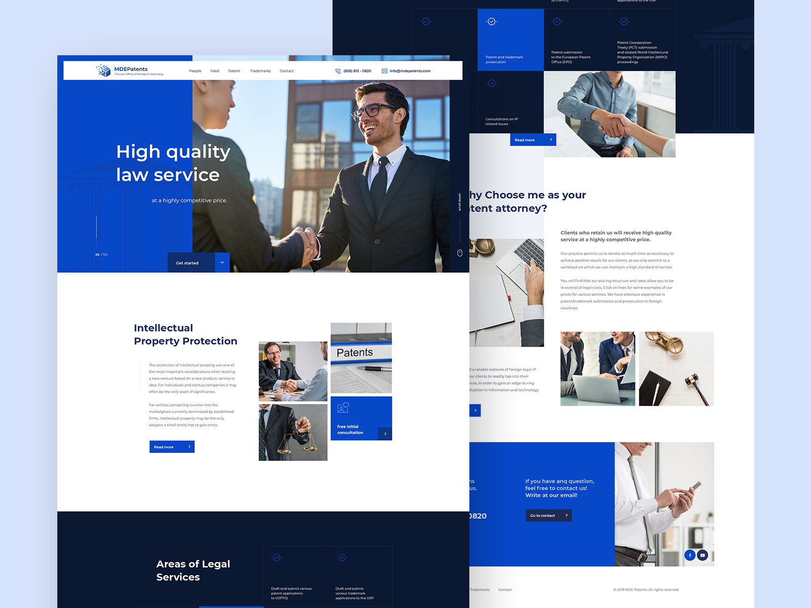 Patent Attorney WordPress Website Design Mockup by Łukasz Żydek for ...