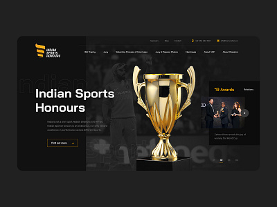 Indian Sports Honors UI/UX Web Design Mockup awards design indian landin page sports ui ux web