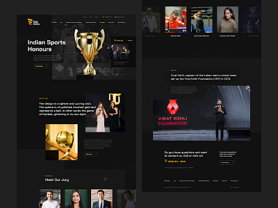 Indian Sports Honors UI/UX Web Design Mockup